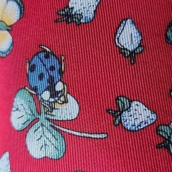 Leidenfalter 100% silk Repp berry lady bug clover blue red unisex necktie - Picture 2 of 12